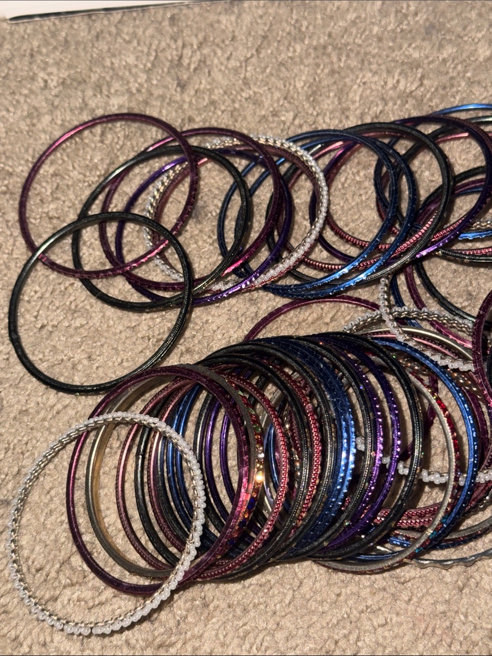 Multi-Color Women's Stackable Bangle Bracelet Set